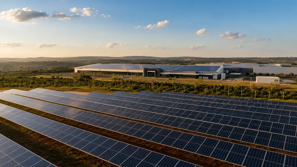Instalação fotovoltaica de grande porte para empresa