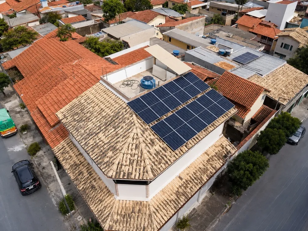 Painéis solares em residência de Belo Horizonte, Minas Gerais